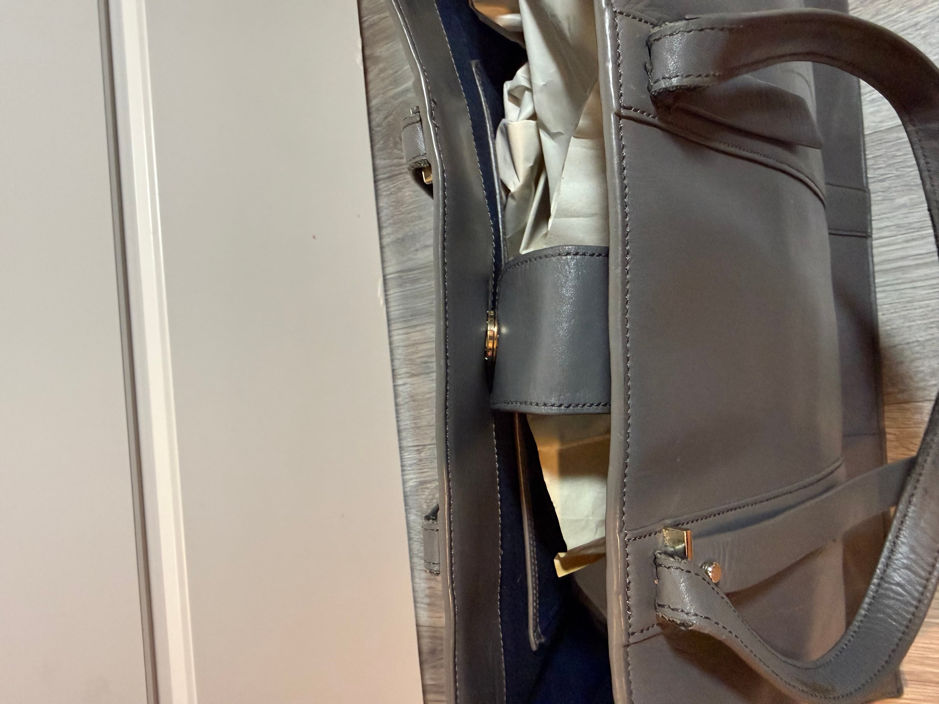 Cole Haan Leather Tote Bag with Dual Handles - Thumbnail 7