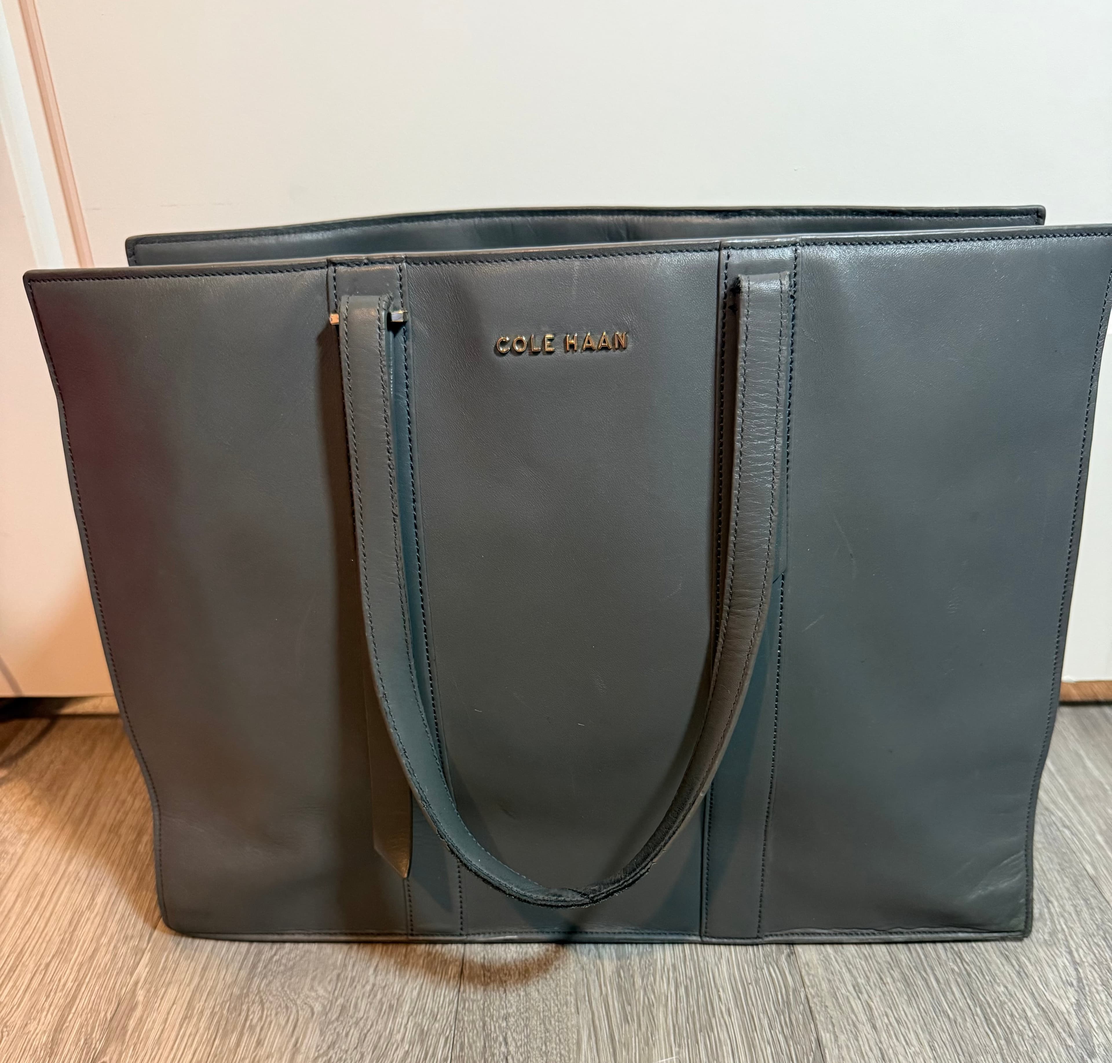 Cole Haan Leather Tote Bag with Dual Handles - Image 1