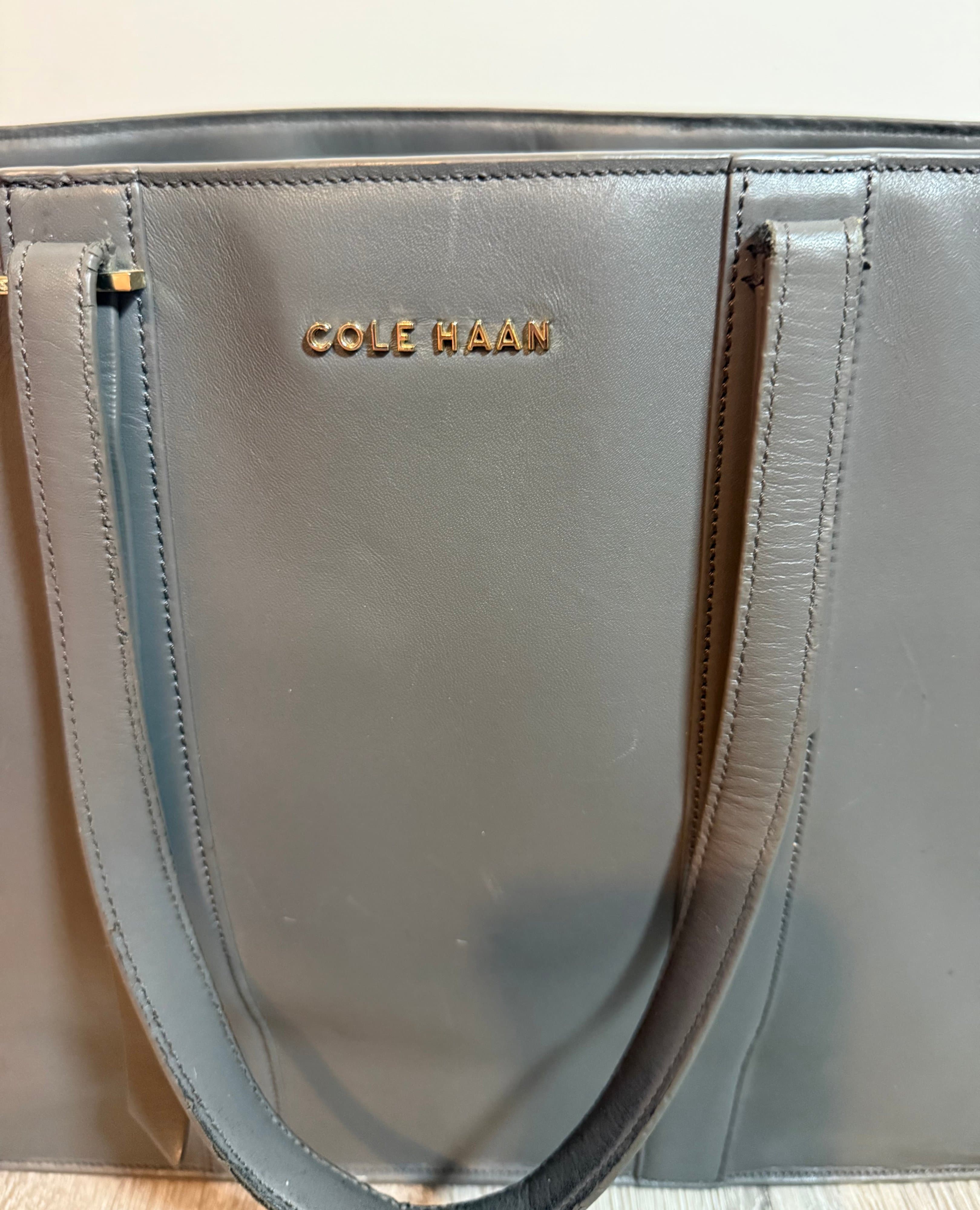 Cole Haan Leather Tote Bag with Dual Handles - Thumbnail 2