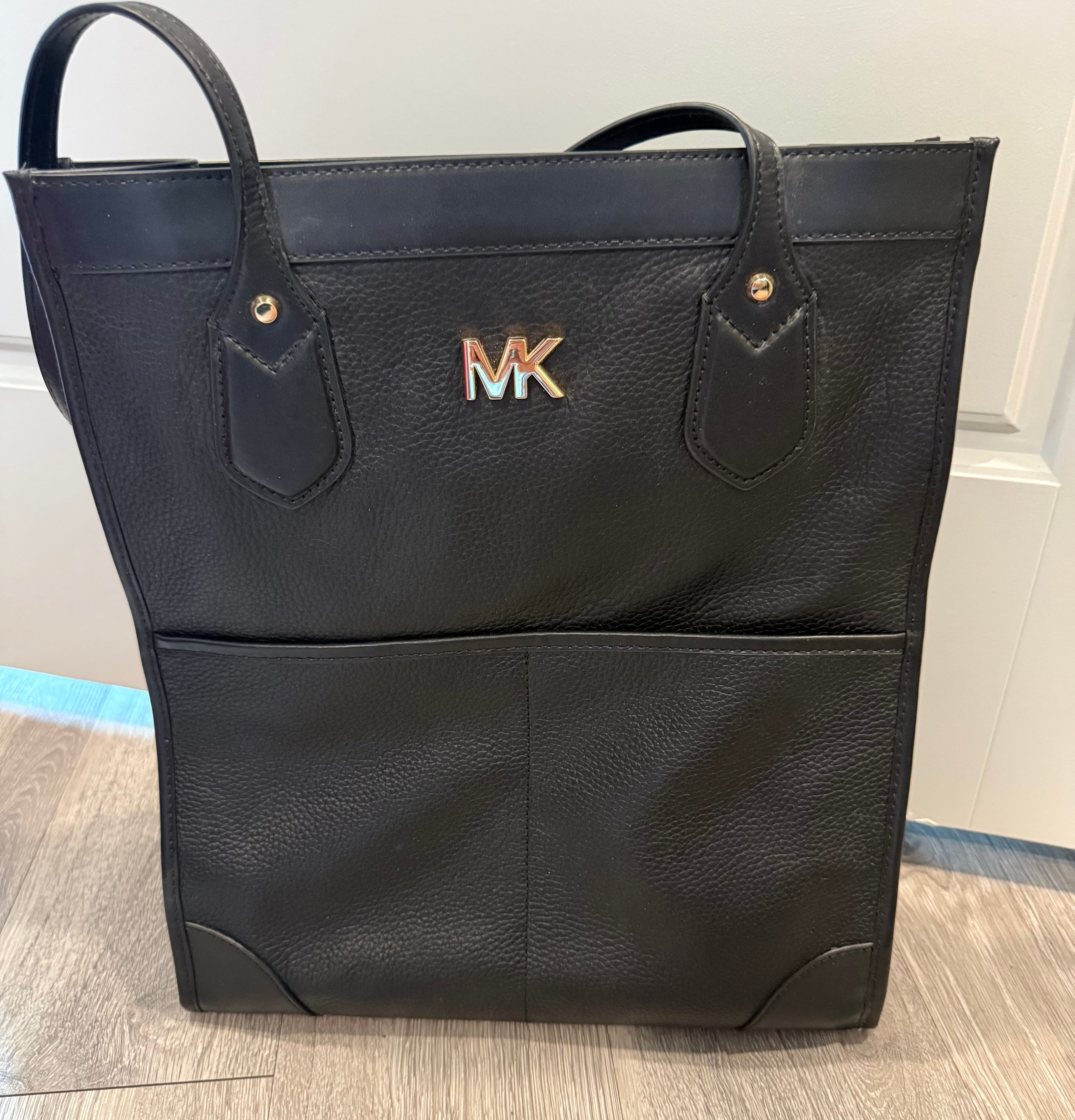 Michael Kors Black Leather Tote Bag - Image 1