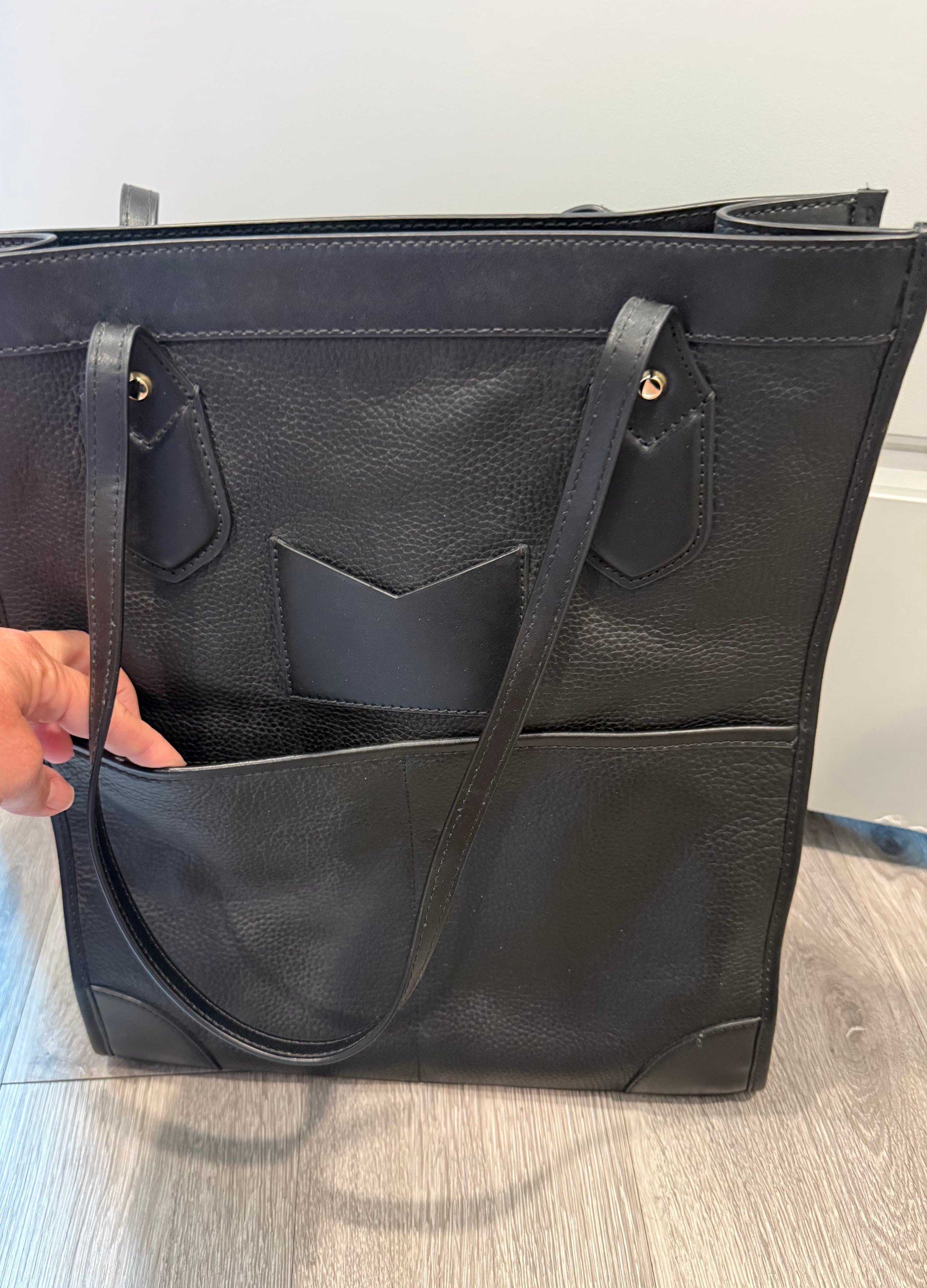 Michael Kors Black Leather Tote Bag - Thumbnail 3