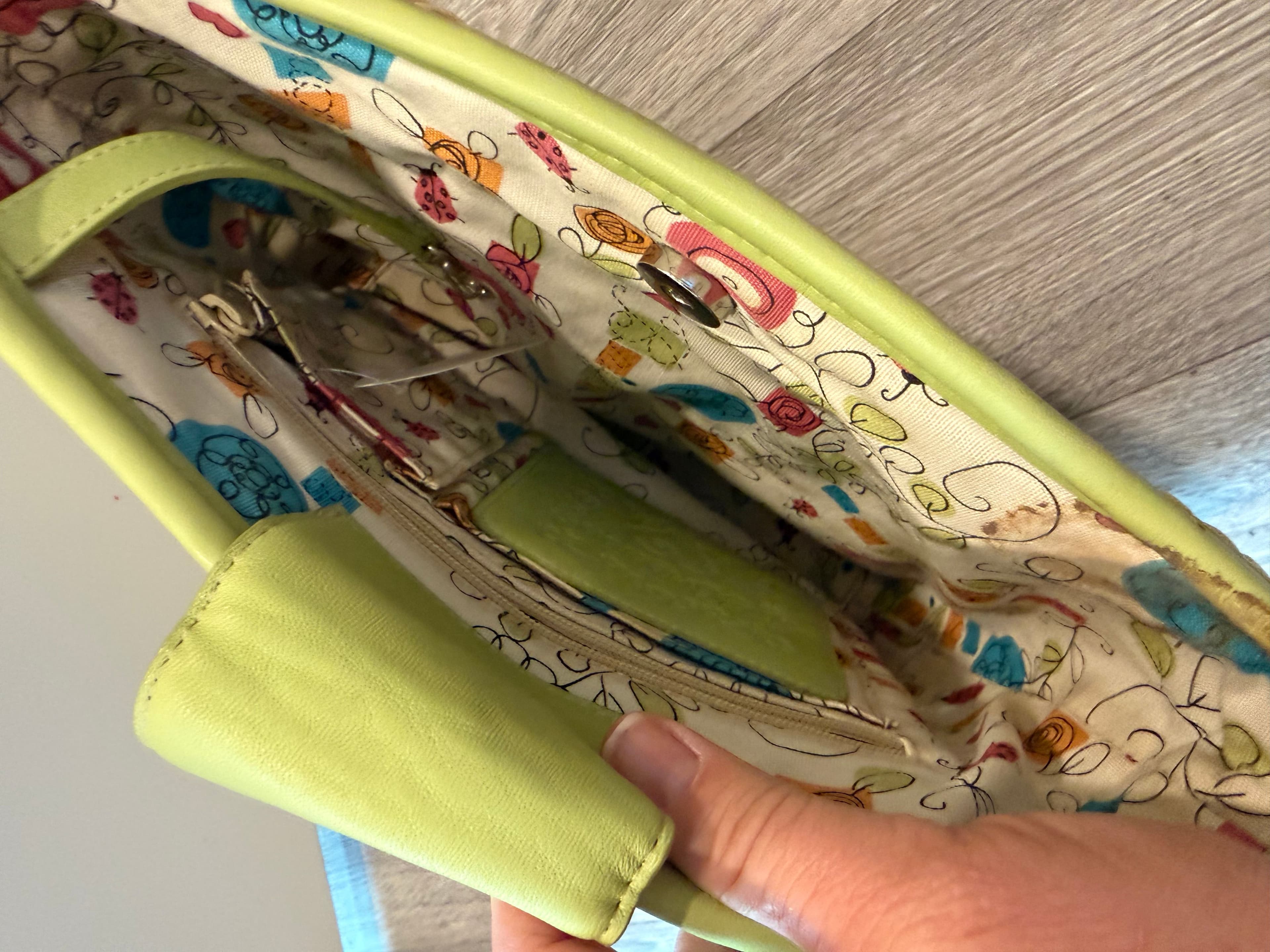 Brighton Straw Woven Crossbody Bag with Green Accents and Charms - Thumbnail 4