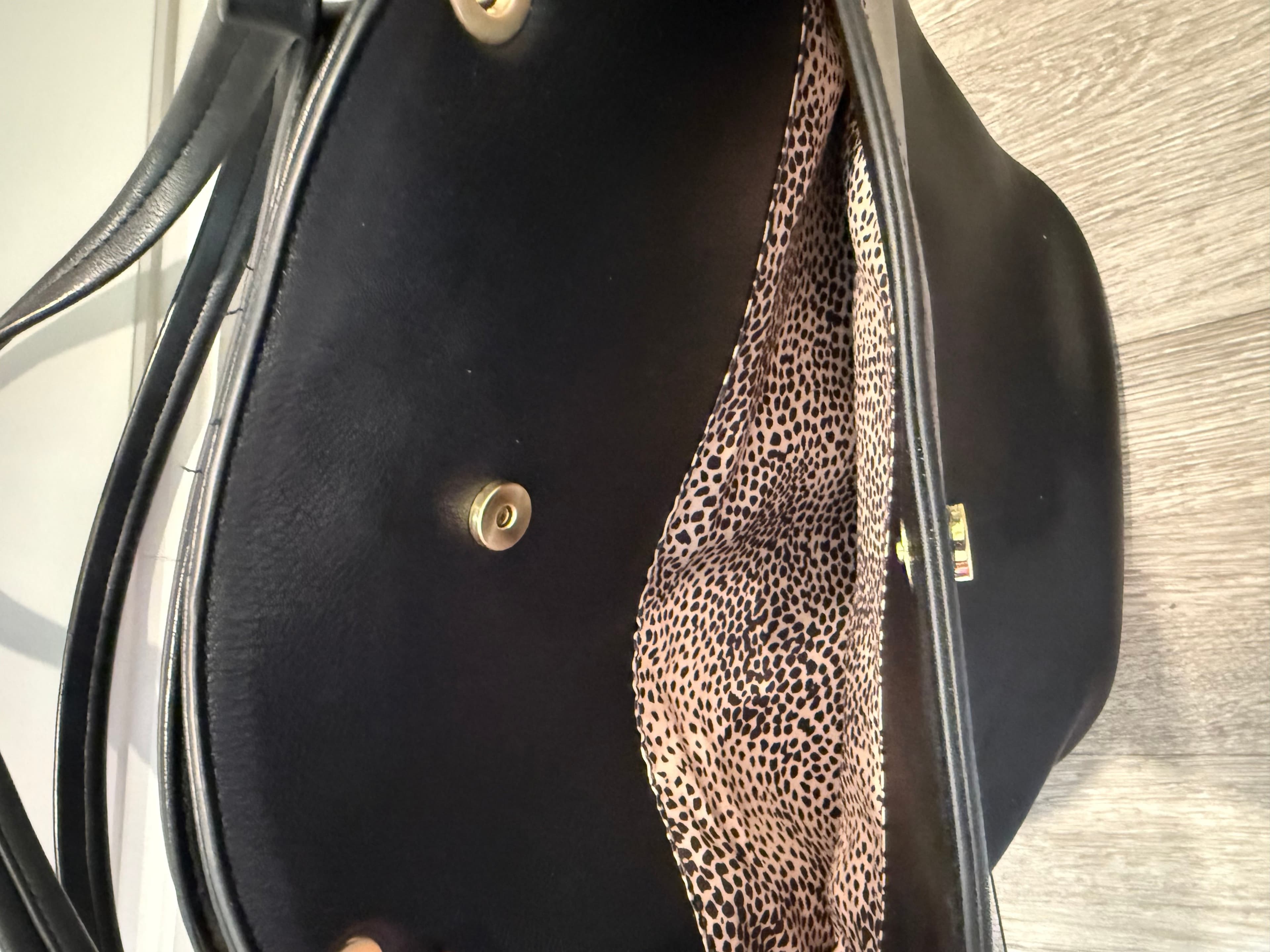 Sole / Society Black Leather Tote Bag with Gold Hardware - Thumbnail 2