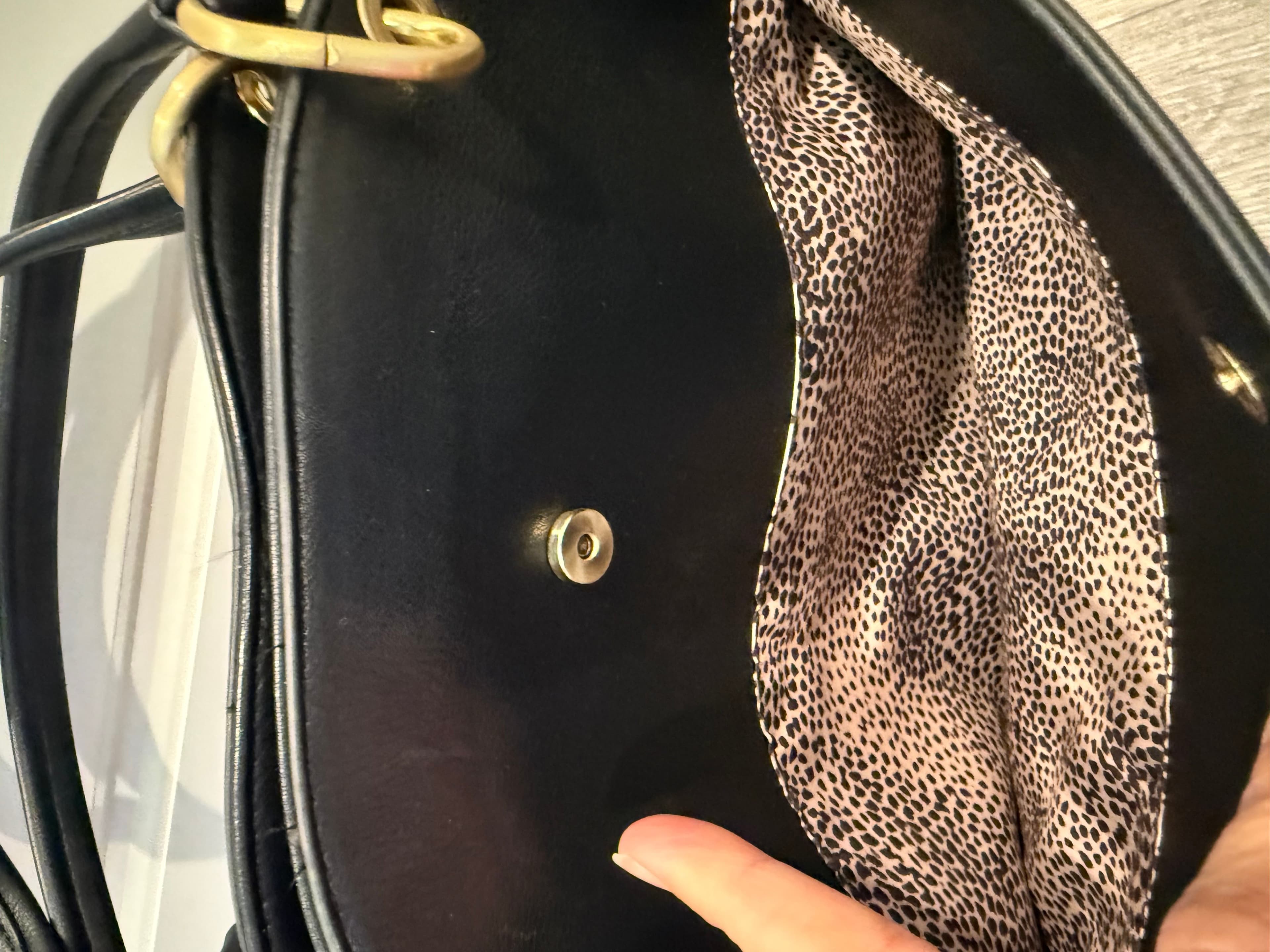 Sole / Society Black Leather Tote Bag with Gold Hardware - Thumbnail 4