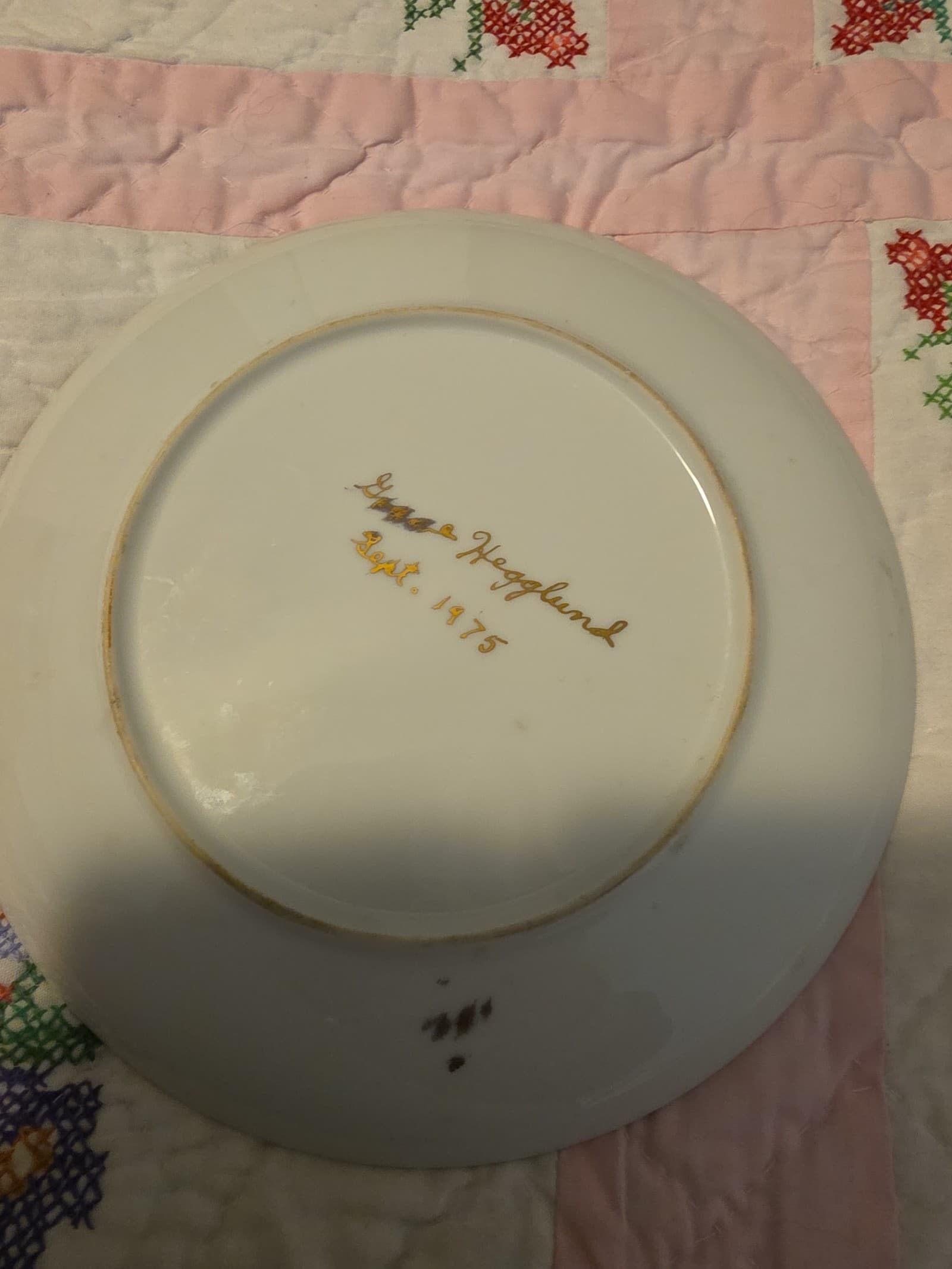 Vintage tage painted plate 1975 - Thumbnail 2