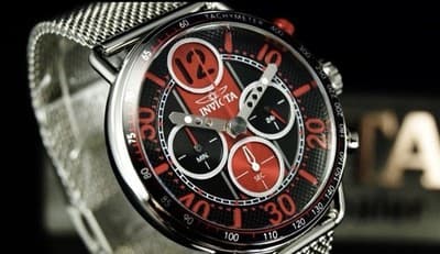 Invicta Men's 44mm Speedway GEARSHIFT Chronograph RED DIAL Silver Tone 49372 🔥 - Thumbnail 4