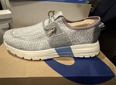 HEYDUDE Sirocco Sport Stripe Slip-On Casual Shoes for Ladies - Grey US SIZE 6 - Thumbnail 2