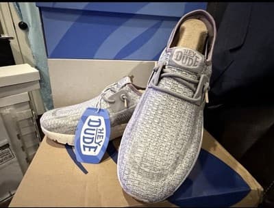 HEYDUDE Sirocco Sport Stripe Slip-On Casual Shoes for Ladies - Grey US SIZE 6 - Thumbnail 3