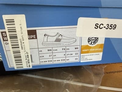 HEYDUDE Sirocco Sport Stripe Slip-On Casual Shoes for Ladies - Grey US SIZE 6 - Thumbnail 6