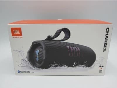 JBL Charge 6 Portable Waterproof Bluetooth Speaker Black NEW SEALED - Image 1