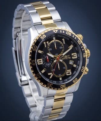 Invicta 14876 Men's 45mm Specialty Chronograph Silver & Gold Two Tone SS Watch - Image 1
