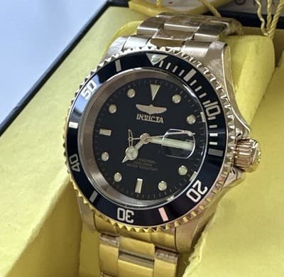 Invicta Pro Diver Gold-tone Black Dial 40 mm Men's Watch 26975 - Thumbnail 5