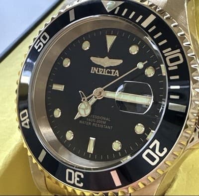 Invicta Pro Diver Gold-tone Black Dial 40 mm Men's Watch 26975 - Image 1