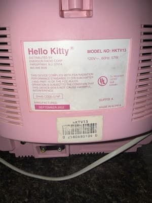 Hello Kitty Pink 13" Vintage CRT Retro Game TV HK TV13 With Remote - WORKING - Thumbnail 11