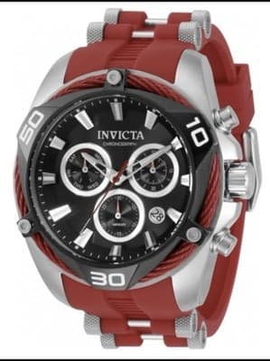 Invicta Bolt Swiss Ronda Z60 FE Caliber 50mm Men’s Chronograph Watch Steel Red - Image 1