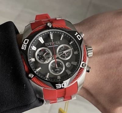 Invicta Bolt Swiss Ronda Z60 FE Caliber 50mm Men’s Chronograph Watch Steel Red - Thumbnail 6