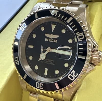 Invicta Pro Diver Gold-tone Black Dial 40 mm Men's Watch 26975 - Thumbnail 4