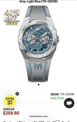 (TM-125019) TechnoMarine Cruise Legend Men's Watch - 43mm, Grey, Light Blue 🔥🔥 - Thumbnail 2