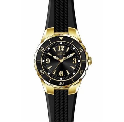 17486 Invicta Women's Angel Quartz 38mm Black Dial Black Polyurethane Watch 🔥 - Thumbnail 2
