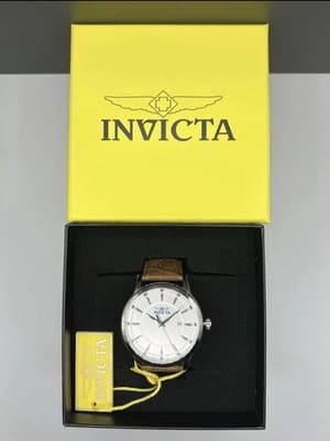 47802 NIB Invicta Celestial Men’s Watch 43mm Silver Dial Leather – FAST SHIP!🔥 - Thumbnail 8