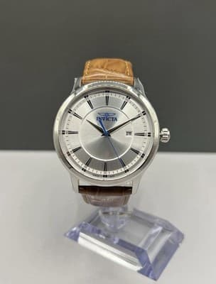 47802 NIB Invicta Celestial Men’s Watch 43mm Silver Dial Leather – FAST SHIP!🔥 - Image 1
