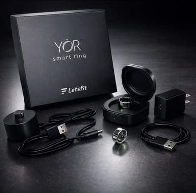 Letsfit YOR LR-08-SL-CASE Silver Smart Ring Activity Tracker Size 8 - Image 1