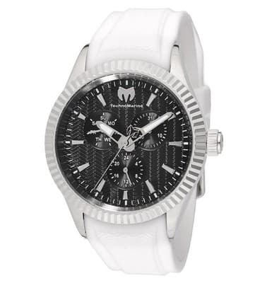 Technomarine Men's Watch Sea Dream Chronograph Black Dial White Strap TM-724001 - Image 1