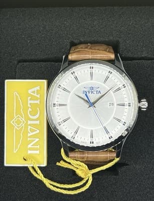 47802 NIB Invicta Celestial Men’s Watch 43mm Silver Dial Leather – FAST SHIP!🔥 - Thumbnail 6