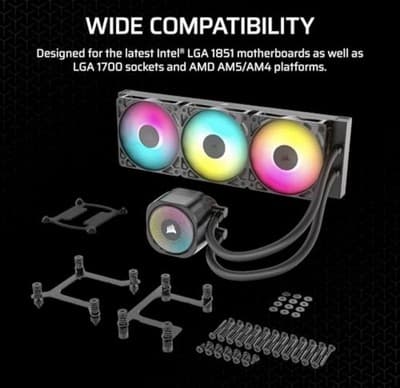 CORSAIR Nautilus 360 RS ARGB Liquid CPU Cooler - Black - Factory Sealed - Thumbnail 2