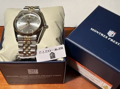 MPW-0272 Brand New Montres Prestige x Invicta 38mm Mens Gold/Silver Quartz Watch - Thumbnail 5