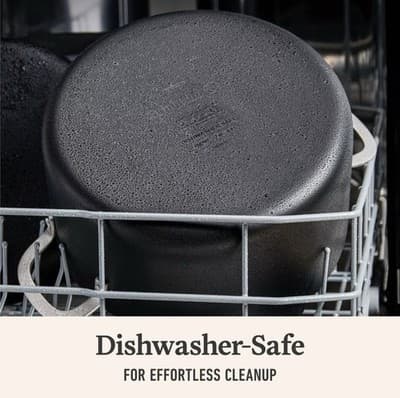 7qt Hard Anodized Nonstick Dutch Sauce Pan Tempered Glass Oven Dishwasher Safe - Thumbnail 3