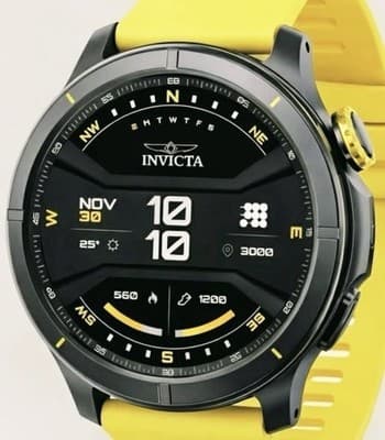 Invicta I-Tech 2 Pro Smartwatch 46mm Black Case Yellow Band GPS ⭐ New - Image 1