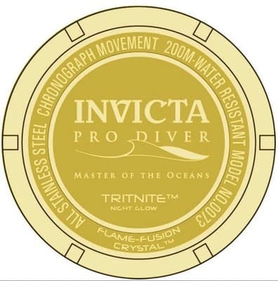 Invicta Pro Diver Scuba 48mm Quartz Chronograph Blue Dial Gold Steel Watch 0073 - Thumbnail 12