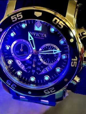 Invicta Mens PRO DIVER SCUBA Chrono Black Dial Elegant Fashion Gold Watch 6981! - Thumbnail 4