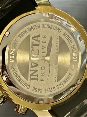 Invicta Mens PRO DIVER SCUBA Chrono Black Dial Elegant Fashion Gold Watch 6981! - Thumbnail 6