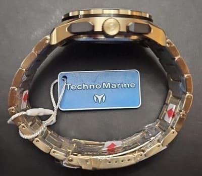 TechnoMarine Ocean Nomad Men's Watch 43MM Case Gold Tone Chronograph TM-318095 - Thumbnail 4