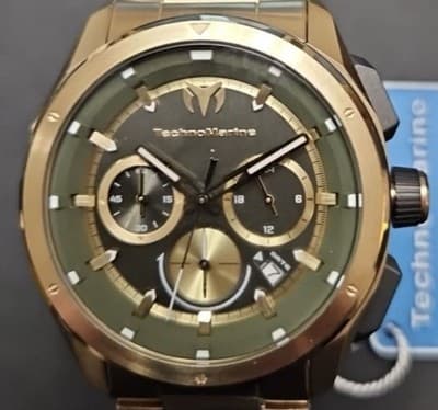 TechnoMarine Ocean Nomad Men's Watch 43MM Case Gold Tone Chronograph TM-318095 - Image 1
