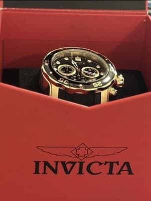 Invicta Mens PRO DIVER SCUBA Chrono Black Dial Elegant Fashion Gold Watch 6981! - Thumbnail 5