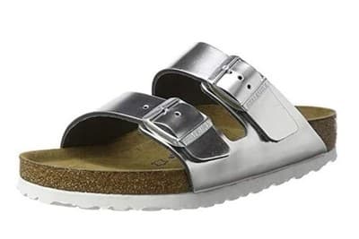 BIRKENSTOCK ARIZONA - SIZE: WOMEN 11 / MEN 9 / 42 - METALLIC SILVER - Image 1