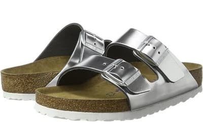 BIRKENSTOCK ARIZONA - SIZE: WOMEN 11 / MEN 9 / 42 - METALLIC SILVER - Thumbnail 4