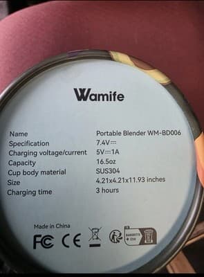 Wamife Portable Blender 16oz personal blender-Portable Blender - Thumbnail 3