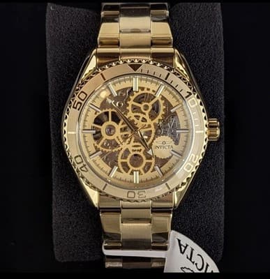 Invicta Objet D Art Men's 43mm Automatic Watch Gold Tone Skeleton Dial 69759 NEW - Image 1