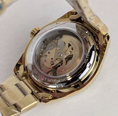Invicta Objet D Art Men's 43mm Automatic Watch Gold Tone Skeleton Dial 69759 NEW - Thumbnail 8