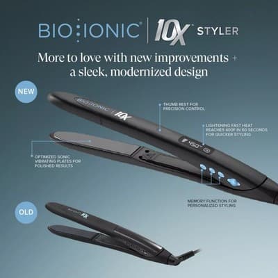 Bio Ionic 10X Pro Styling Iron 1" Nano Ionic-with Vibrating Plates Brand New - Thumbnail 4