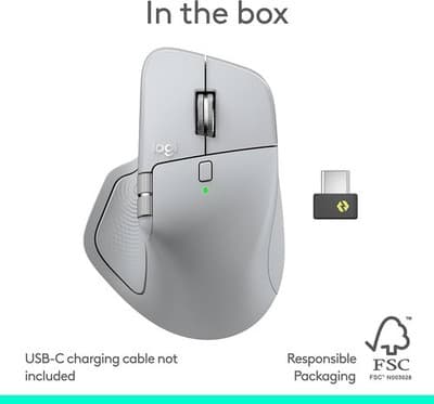 Logitech MX Master 4, Ergonomic Wireless Mouse with Advanced Performance Haptic - Thumbnail 8