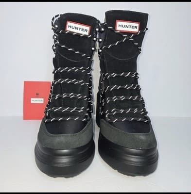 HUNTER Boots LaceUp MidHeel Leather Booties Discoverer Women Shoe Sz 7 BNIB! 🔥 - Thumbnail 2