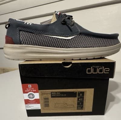 Hey Dude Welsh Grip Deep Blue Men's Boat Shoe Deep Blue US 8 - Thumbnail 6
