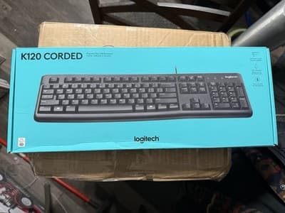 LOT OF 4 New In Box Logitech K120 USB Keyboard for PC - Black - Thumbnail 2