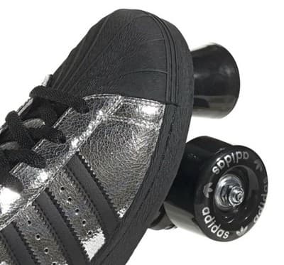 Adidas Superstar 82 Roller Skate Silver Metallic Black Shell Toe Women’s sz 5.5 - Thumbnail 5