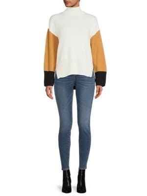Time & Tru Women's High Rise Curvy Skinny Jeans Size 8 Medium Wash Denim New - Thumbnail 4
